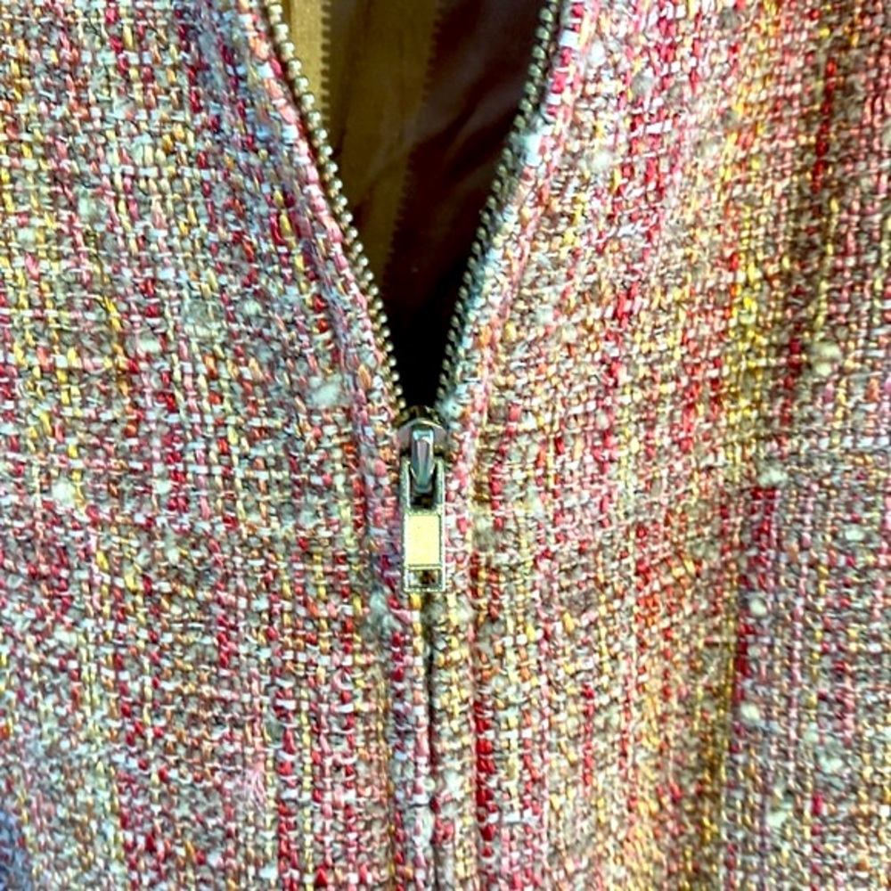 Ellen Tracy textured tweed jacket with zipper pockets